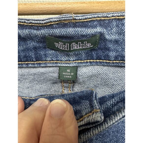 Wild Fable Women's Size 16 Highest Rise Straight Jeans Medium Wash Painted Denim - Picture 4 of 12